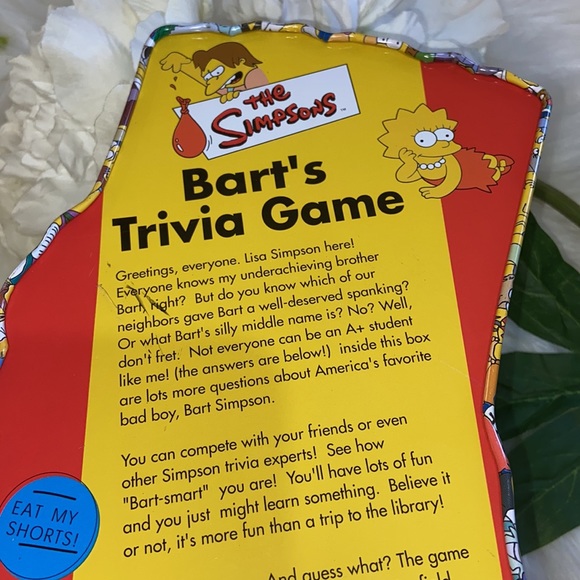 The Simpsons Bart's Trivia Game Collectible Bart Simpson Tin - Picture 10 of 15